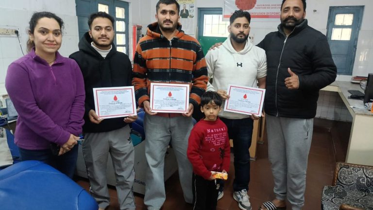 ड्रॉप्स ऑफ होप ने दिसंबर माह में उपलब्ध करवाया 44 यूनिट रक्त 